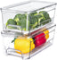 Clear Fridge Storage Bin with Drain Tray product photo