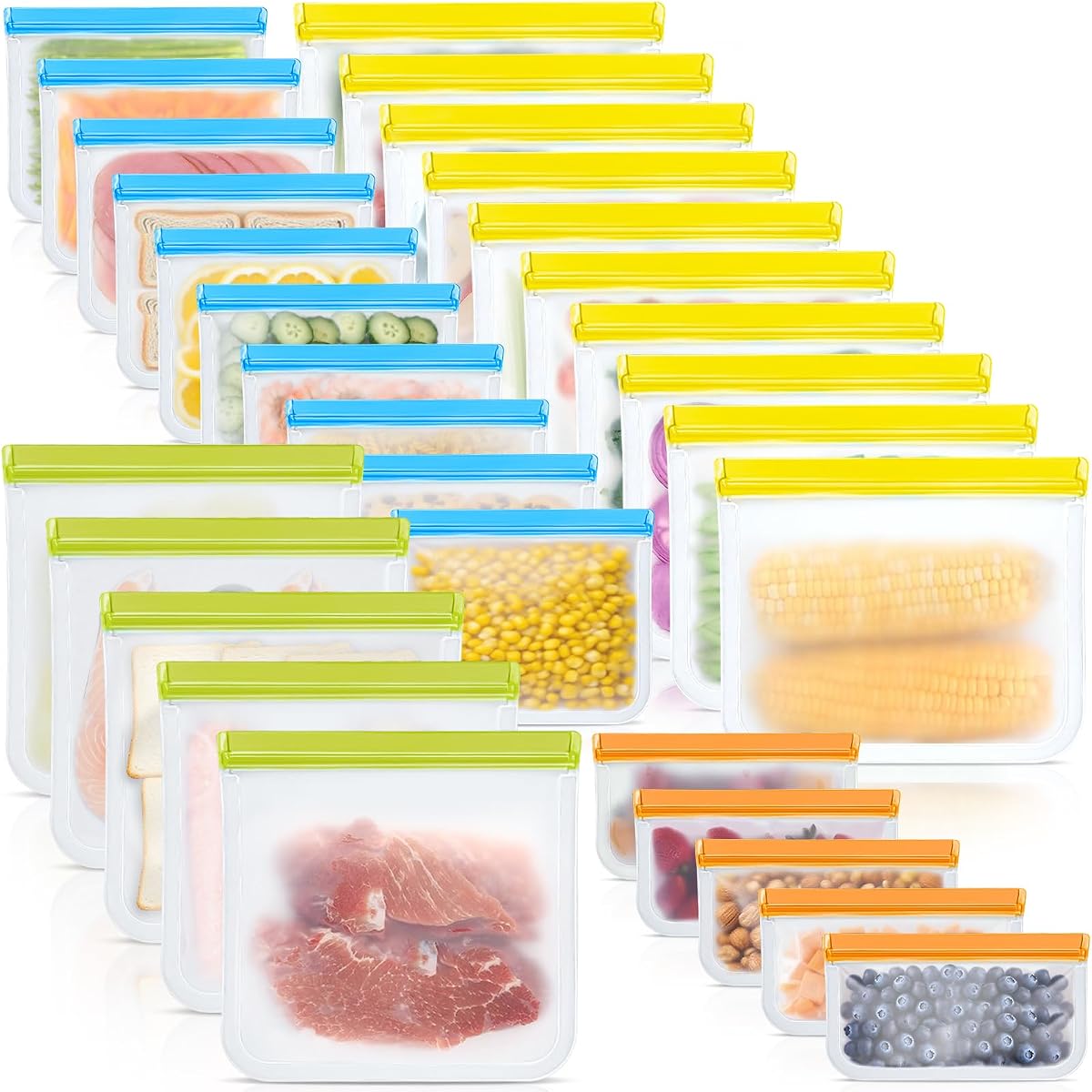 Freezer-Safe Silicone Storage Bag Set product photo Main image