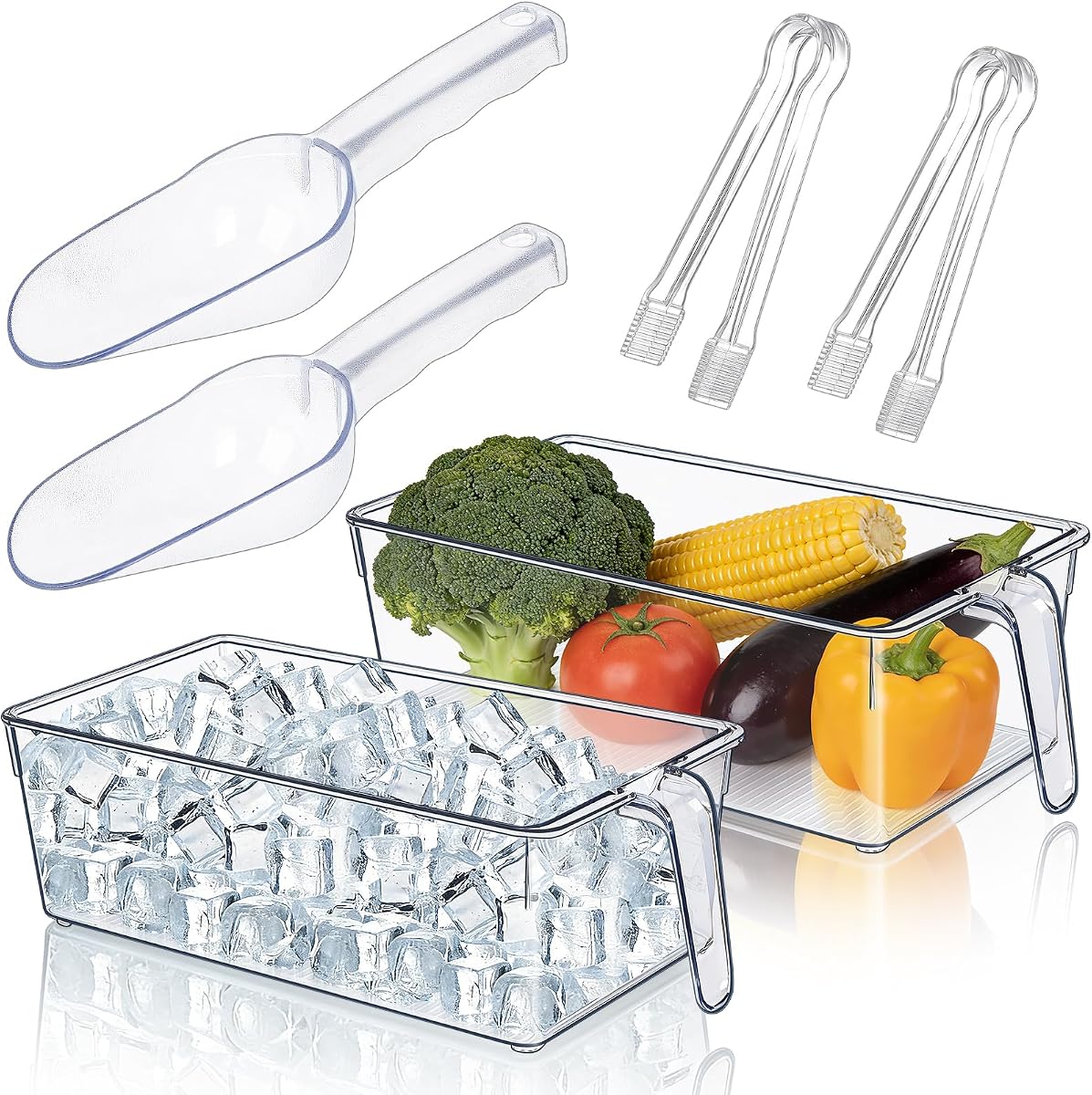 Ice Cube Storage Scoop Bin Combo 2-Piece product photo
