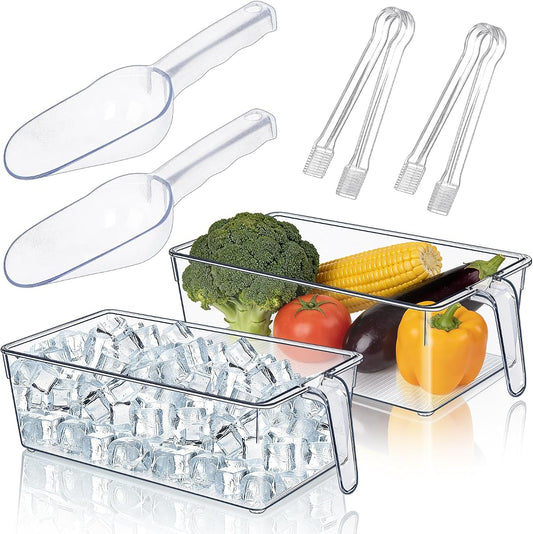 Matte Black Ice Cube Storage Scoop Bin Combo 2-Piece product photo