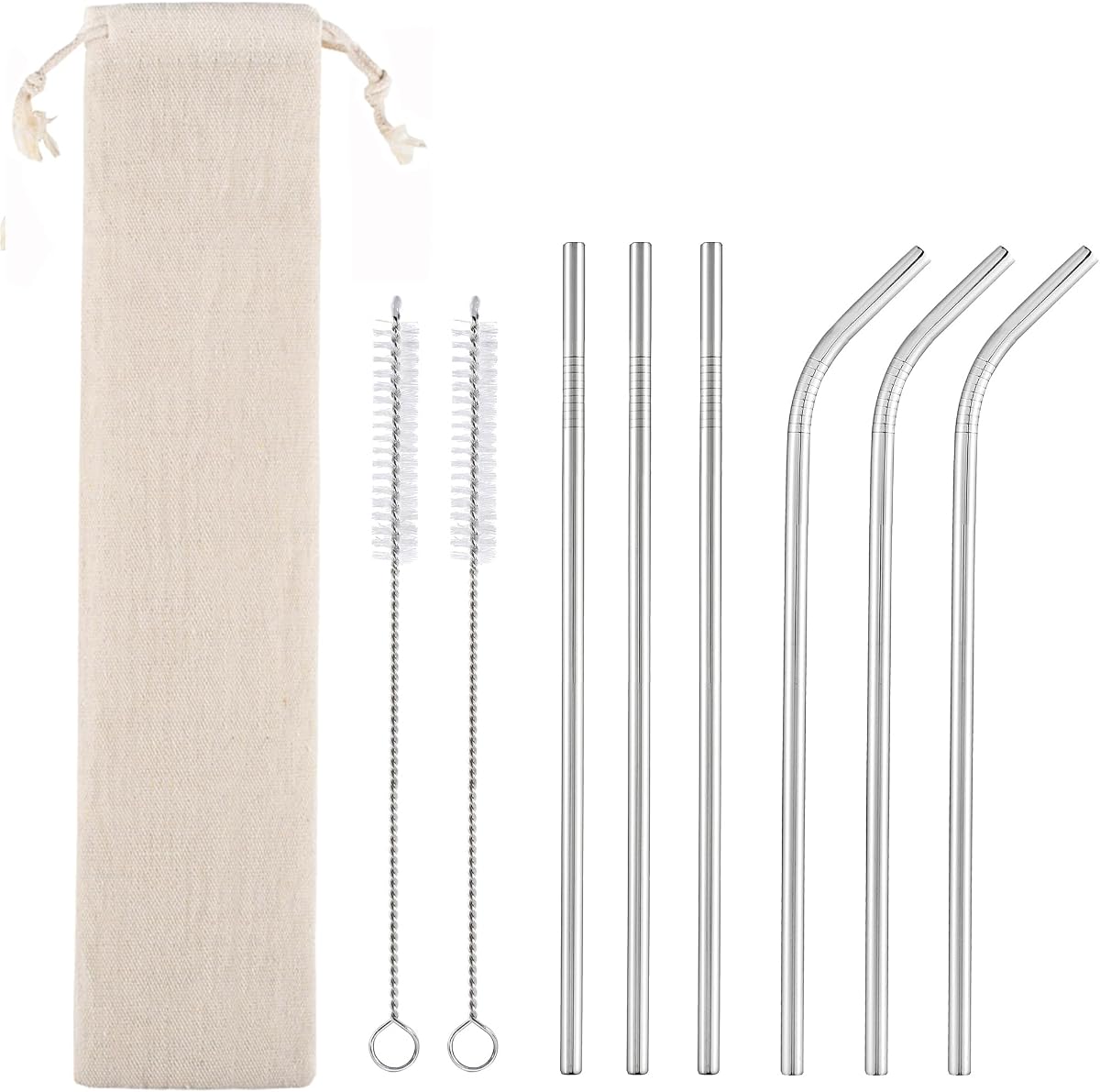 Reusable Stainless Drinking Straw Set product photo