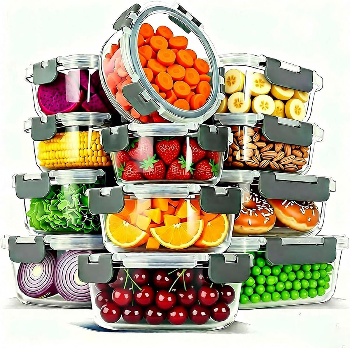 Stackable Freezer Food Container Set product photo Main image