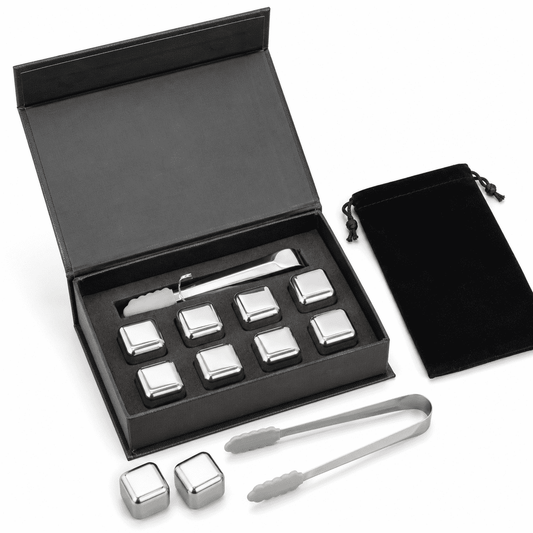 Stainless Silver Reusable Stainless Steel Chilling Cubes Set of 4 product photo
